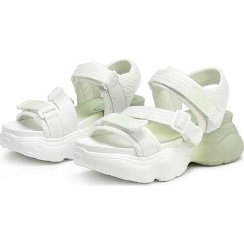 CAMEL Beach Sandals Women Flat Platform Casual Sandals for Women Fashion Thick-soled High Heel Female Sport Shoes 2021 Summer