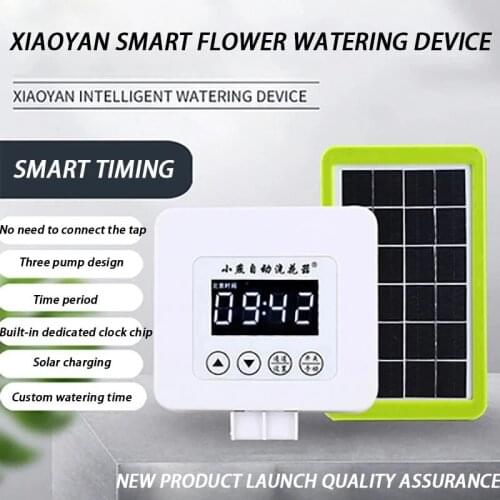 Three-pump Solar Garden Drip Irrigation Device Garden Automatic Watering Timer System Plants Irrigation Controller Watering Kit