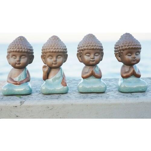 Buddha statue figurine decoration monk tea pet accessories bonsai garden house decoration tathagata India Mandala home decor