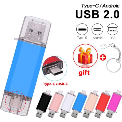 Hotsale OTG USB Flash Drive Type C Pen Drive 512GB 256GB 128GB 64GB 32GB 16GB USB Stick 2.0 Pendrive for Type-C Device for Gift