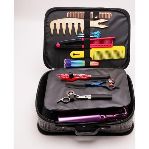 High quality barber bag portable waterproof leather hairdressing accessories supplies tools storage bag suitcase mkeup tool Box