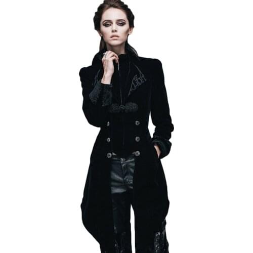 Steampunk Womens Spring Jacket Autumn Gothic Female Coat Long Sleeve Windbreaker Mujer British Patterns Womens Jackets