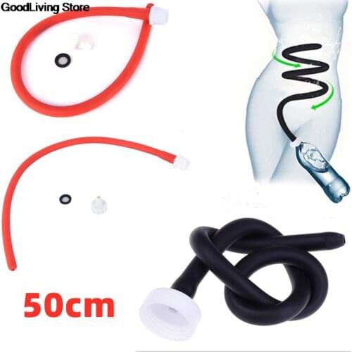 1pc 50cm Cleaner Enema Nozzle Washing Anal Cleaning Shower Douche Anal Shower Tube Bidet Anal Wash Bidet Soft Hose