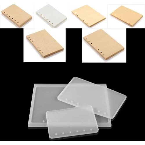 1pc/lot A5 A6 A7 Transparent Notebook Cover Epoxy Resin Molds Pocketbook Book Resin Mold For DIY Crystal UV Epoxy Molds Silicone