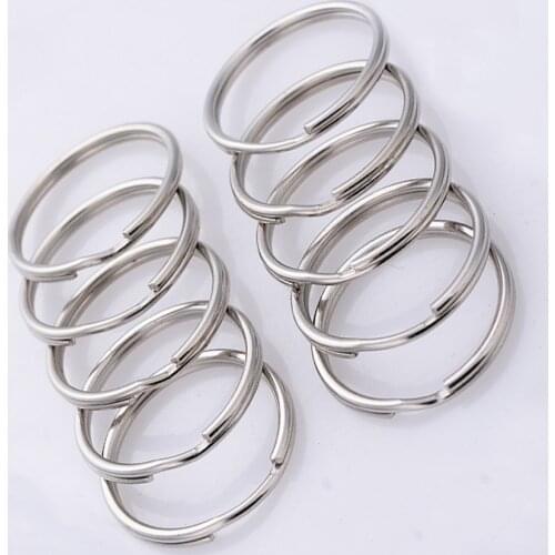 10PCS 25mm Alloy Split Keyring Charm Metal Key Ring Chain Holder Bag Keyfobs Keychain Creative Jewelry Gadgets llavero J012