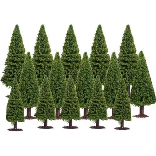 15Pcs Landscape Tree Model Pine Model Cedar Trees Green Scenery Mini Trees for DIY Crafts Building Model