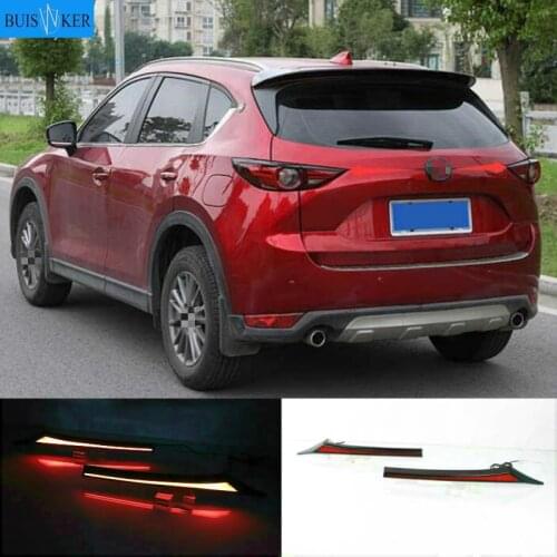 2PCS For Mazda CX-5 CX5 2017-2020 Multi-function Car LED Rear Bumper Light Rear Fog Lamp Brake Light Turn Signal Light