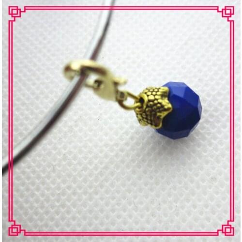 20pcs/lot dark blue 10mm rhinestone crystal lobster clasp hanging dangle charms pendant/bracelet accessories charms diy jewelry