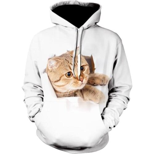 2019 brand autumn casual womens sports hoodie fashion mens and womens long sleeve white cat hoodie