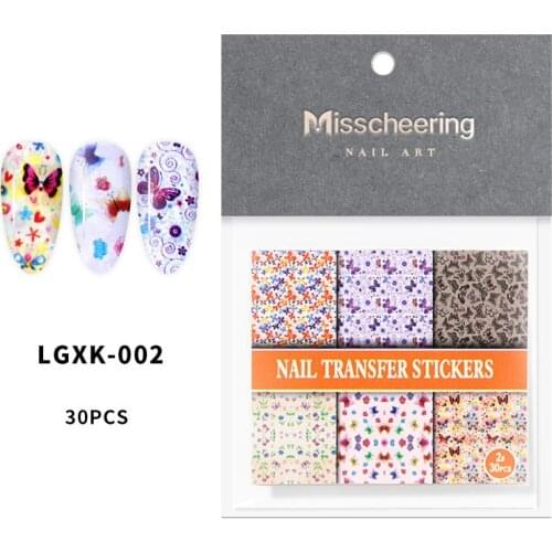 30pcs/set Hot Sale Fingernail Ornament 3D Nail Decal and Stickers Starry Sky Paper Colorful Art Manicure Beauty Radiation T1642