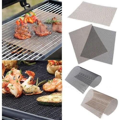 30x40 cm Non-stick Barbecue Grilling Mats High Security Grid Shape BBQ Mat with Heat Resistance Outdoor reusable grill net mat