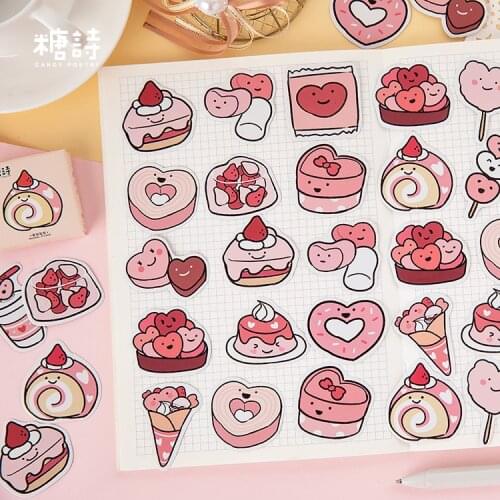 45 Pcs Delicious Cakes Kawaii Decoration Stickers Planner Scrapbooking Stationery Korean Diary Stickers