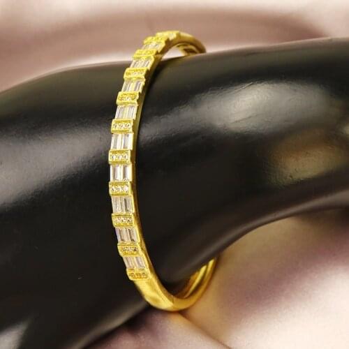 5Pcs Zircon Crystal Bangle Gold color Bangle open metal Bracelet Elegant jewelry bangle Women jewelry Women bangle 8452