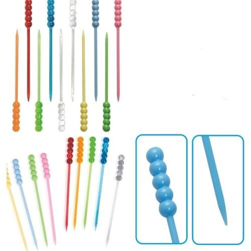 50pcs/lot, 9cm PP Renju type Mix color disposable fruit fork cake fork plastic fruit sign Stick Party Bar KTV wedding birthday