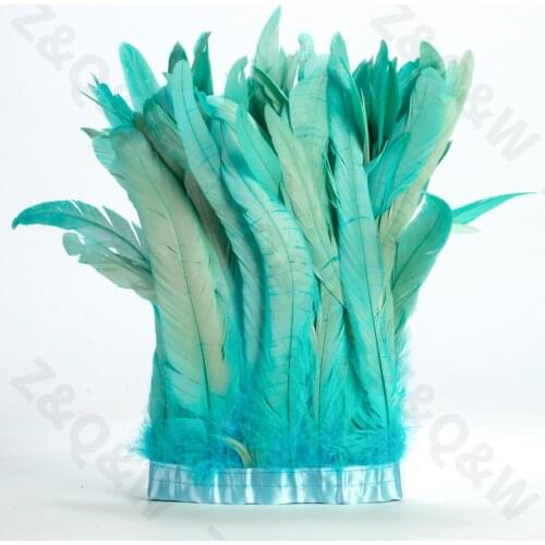 8-14 inch rooster tail dyed in deep lotus green made of 2meters cloth edge, Latin shopping festival costume DIY skirt decoration