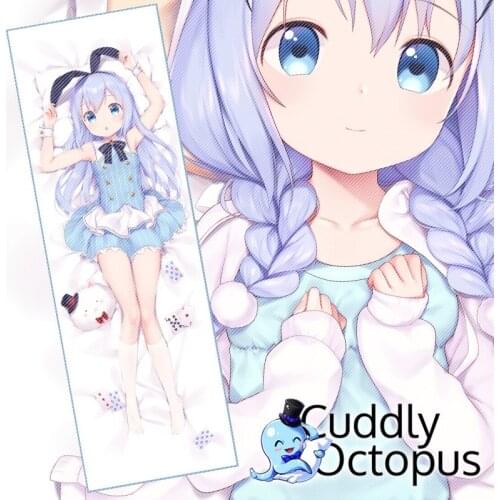 Anime Is the order a rabbit? Kafuu Chino Dakimakura Hugging Body 2WAY Pillow Case Cover Japanese Pillowcase Cushion Bedding Cud