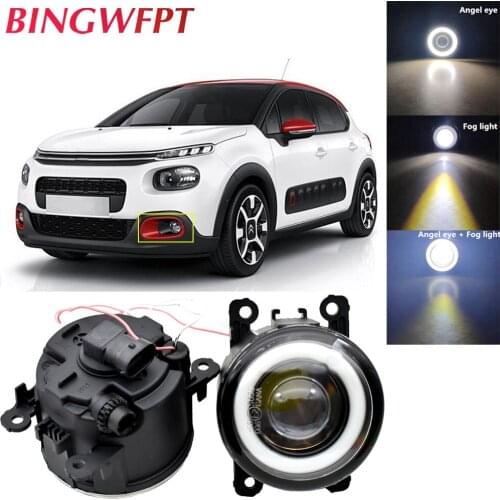 BINGWFPT For Citroen C3 C4 C5 C6 C-Crosser Xsara Picasso 1999-2015 Car LED Fog Lamps Angel Eye light
