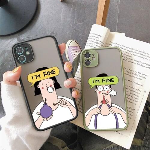 I am Fine Couple Phone Cases for iPhone X XS MAX XR 12 Pro Max 11 pro max 6s 7 8 Plus SE 2020 Hard Shockproof Back Cover Shell
