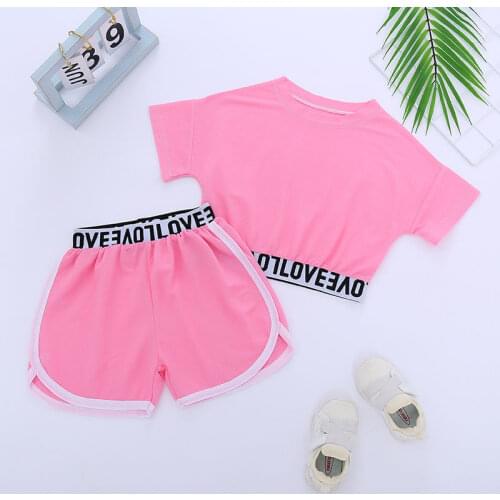 Short sleeved suit for children Summer sportswear for girls New Shorts Casual 2021 kids clothes girls boutique outfits cute 2021
