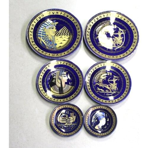 1PC High Quality Decorative Wall Plate Ceramic Creative Art Disc Egypt Decoration Plates