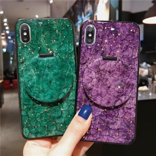 For Xiaomi Mi 8 8A 9 9S K20 9 9T A1 A2 A3 Lite Redmi Note 5 Plus 6 7 8T Pro 6A 7A S2 Gold Foil Acrylic Mirror Marble Stand Case