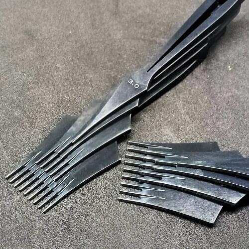 Hand polished French Style Leather Stitching Chisel 2.7/3.0/3.38/3.85mm Prong Hollow Black stainless steel