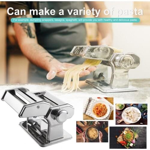 Pasta Maker Double Cutter 6 Adjustable Thickness Stainless Steel Control Washable Adjustable Pasta Maker Machine for Spaghetti