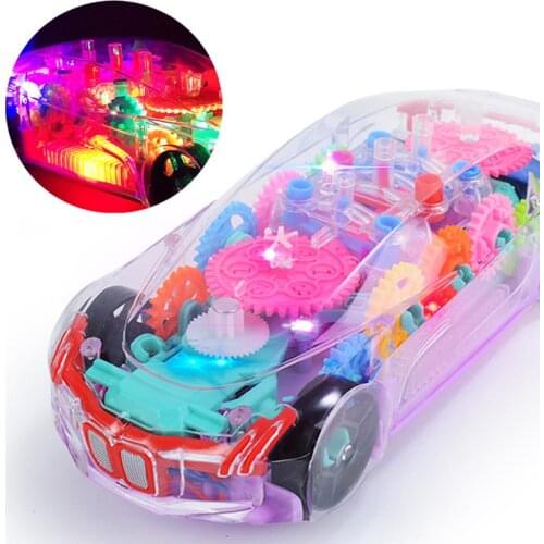 Electronic Transparent Car Lighting Music Car Musical Led Light Baby Early education Funny Toy Gift