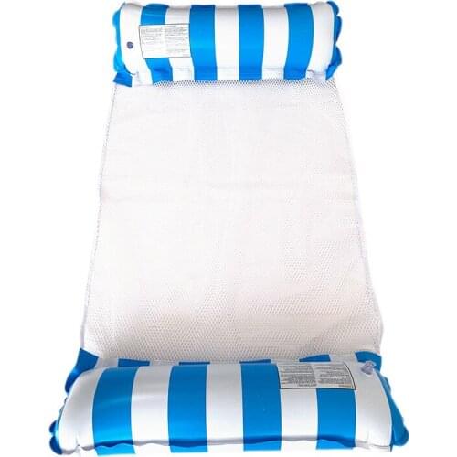 Pool toys New style PVC inflatable hammock floating row adult swimming floating bed striped hammock floating water pad mat