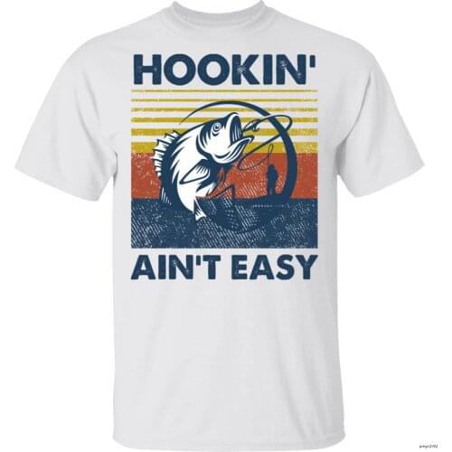 Fishing hook interesting fishing enthusiast vintage neutral white T shirt new
