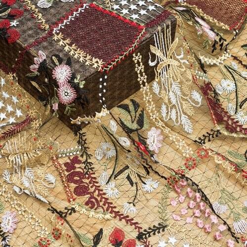 Quality Heavy industry water soluble net fabric embroidery material High end designer custom dress latest fashion tissus