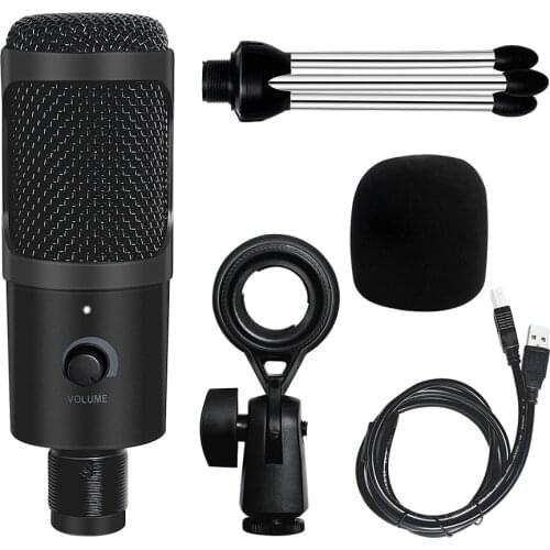 BENTOBEN USB Condenser Microphone for PC Laptop Gaming Live Streaming Audio Recording Microfone