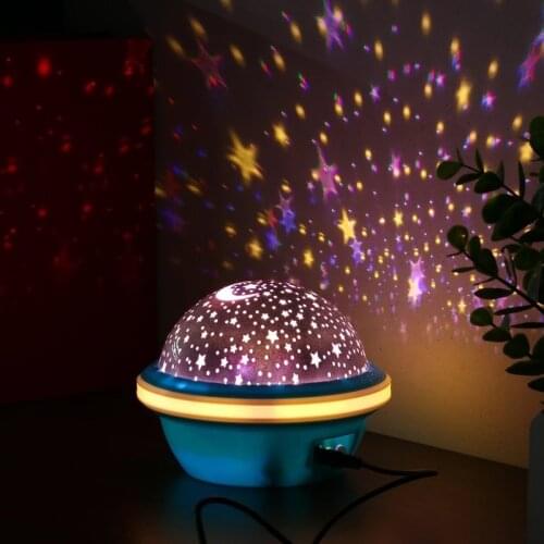 LED Dream Flying Saucer Projection Starry Sky Light for Childrens Sleep Romantic Starry Sky USB Bedroom Atmosphere Night Light