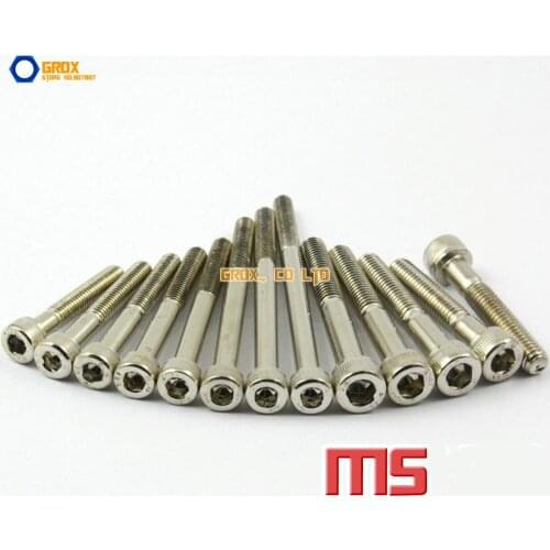 M5 Half thread Nickel Plated Allen Bolt Hex Socket Cap Screw 12.9 Grade Alloy Steel