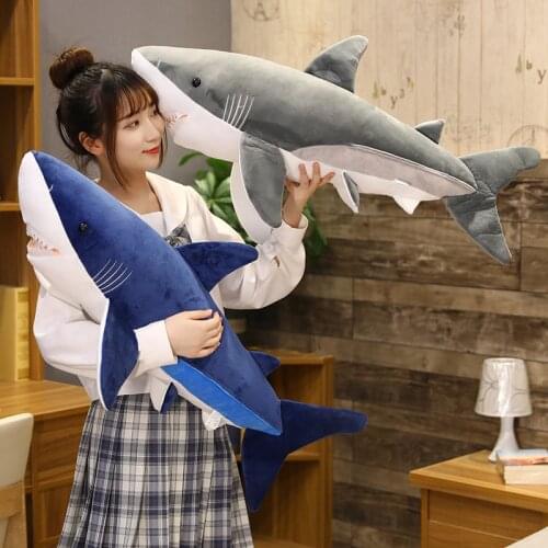 60/90CM Soft Toy Plush Simulation Shark Stuffed Toys Plush Toys Sleeping Cute Pillow Cushion Stuffed Animal Gift For Children