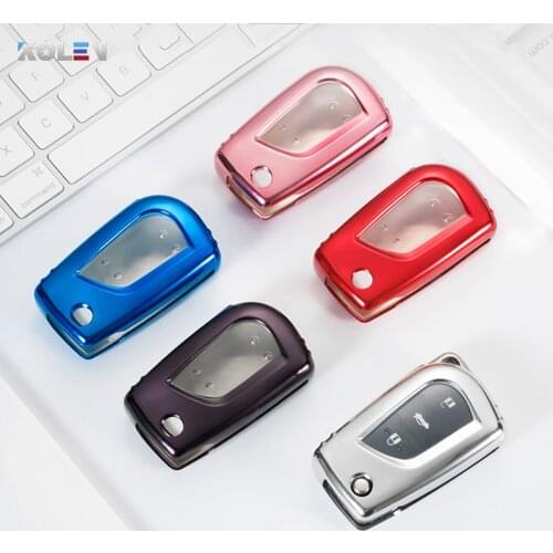 Soft TPU Car Key Case Full Cover Shell Fob For Toyota Corolla Auris Reiz Avensis Rav4 Hilux Yaris Aygo Scion Revo Fortuner TC IM