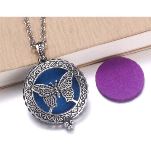 New Aroma Diffuser Necklace Open Lockets Pendant Perfume Essential Oil Aromatherapy Locket Necklace With Pads 040202