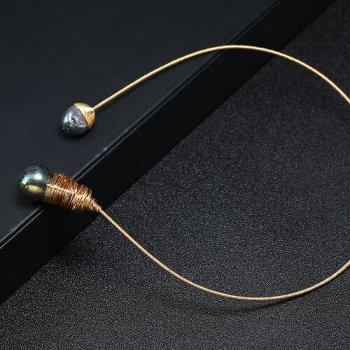 2019 Sale Charm Women Choker Necklace 12-15mm Freshwater Pearl Necklace Handmade Gift For Women