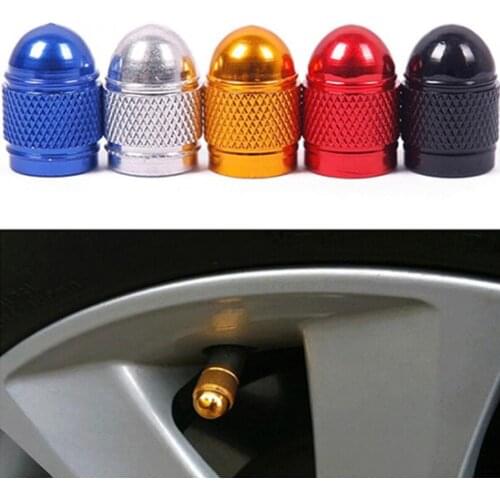 4Pcs Dust-proof Valve Caps for Car Bike Cycle Truck Aluminum Tyre Air Port Cover Auto Replacement Parts Tires Stem Caps