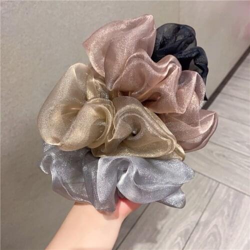 Fashion Oversized Hair Scrunchies Elastic Hair Ties Girls Headwear Ponytail Holder Hairband Organza Hair Ties Hair Accessories