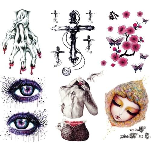 Wholesale New Removable Waterproof Temporary Tattoo SC Serial Fashion Arm Body Shoulder onetime Tatuajes 500packs free shipping