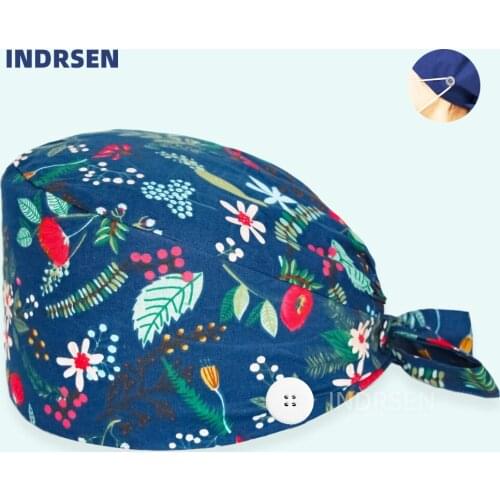 Scrubs Cap Floral Printed Medical Cap Beauty salon Dentist Accessories Hat Physician Clinic Nurse Doctors Working Surgicals Caps