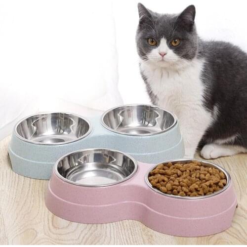 Sport Pet Bowl Dog Bowl for Small Dogs and Cats Double Bowl Pet Feeder - Non-Skid & Non-Spill