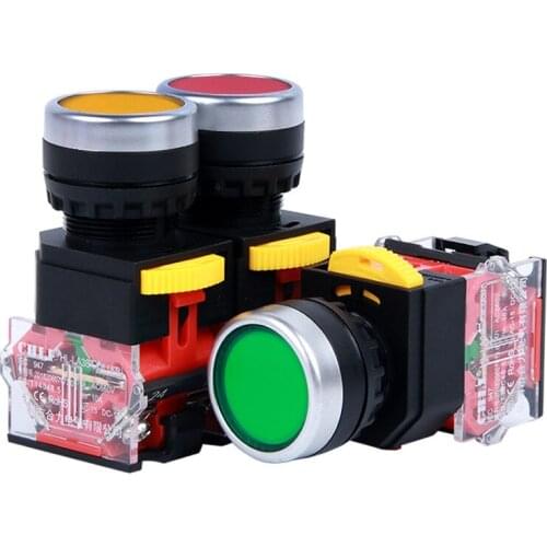 1pcs LA38-11 LA38-11BN flat button self-reset/self-locking button switch 22mm