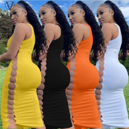 VAZN 2021 Pleated Chic Ladies Slim Elegant Female Dress Arrival Summer Vintage Party Beach Casual Dress