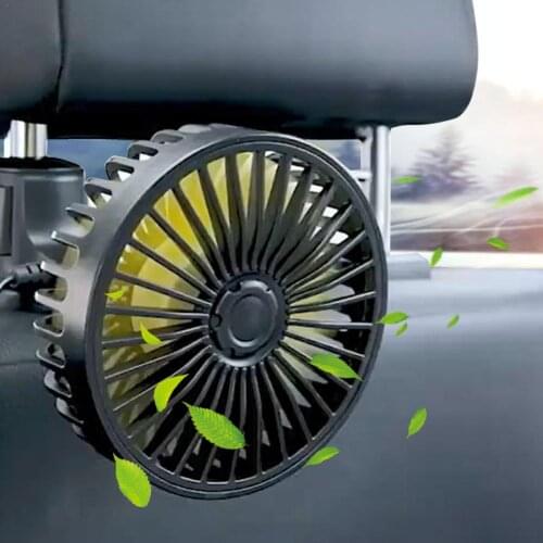 Car Rear Seat Fan With 3 Adjustable Wind Speeds Car Cooling Fan For Car SUV RV Vehicles With Headrest Rods Dropshipping