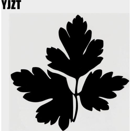 YJZT 13.4CM×13CM Fashion Plant Tree Leaves Vinyl Car Sticker Decal Black/Silver 18B-0229