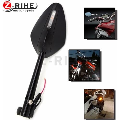 For Motorcycle Integrated Turn Signal Mirrors Side Rearview Mirror Front Back LED Universal For Ducati DIAVEL CARBON 1199 1198 1