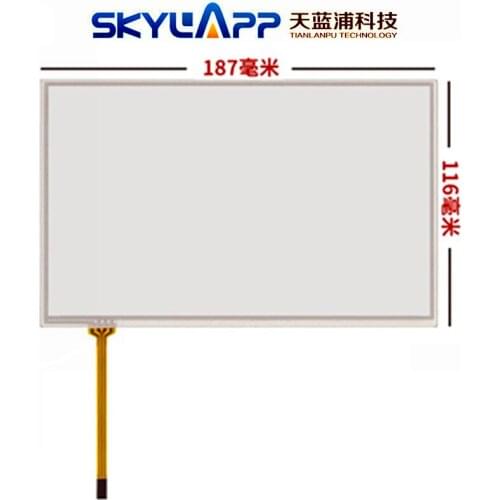 10 Pcs New 8''inch 4 wire Resistive Touch Screen for Audi A6L A8 Car GPS Handwriting Touchscreen Panel Glass 187mm*116mm