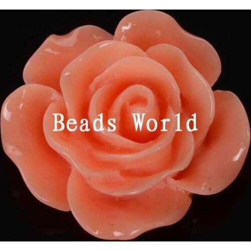 100 Pcs Orange Rose Flower Resin Flatback Cabochon Scrapbook Decoration DIY /Shoes Embellishment 15mm Dia(W05999 X 1)